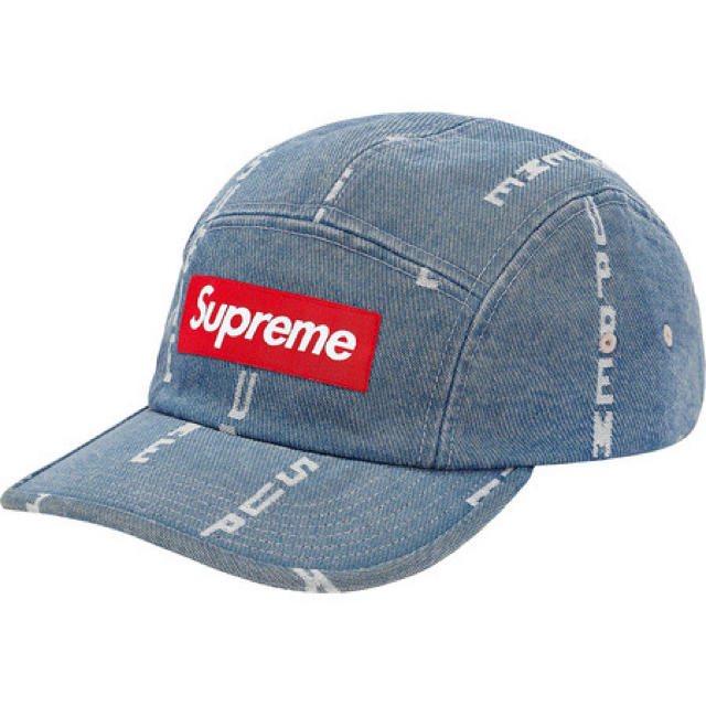 Logo Stripe Jacquard Denim Camp Cap