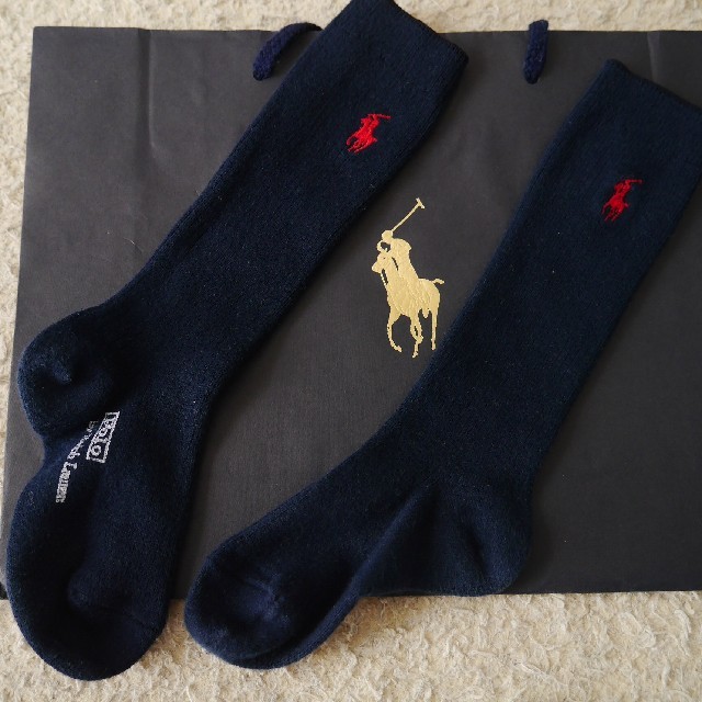 POLO RALPH LAUREN(ポロラルフローレン)の☆ラルフローレン　RALPH LAUREN　キッズ　長靴下　16㎝ネイビー紺☆ キッズ/ベビー/マタニティのこども用ファッション小物(靴下/タイツ)の商品写真