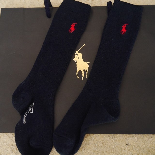 POLO RALPH LAUREN(ポロラルフローレン)の☆ラルフローレン　RALPH LAUREN　キッズ　長靴下　16㎝ネイビー紺☆ キッズ/ベビー/マタニティのこども用ファッション小物(靴下/タイツ)の商品写真