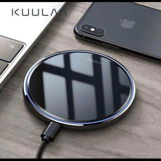 KUULAA Qi ワイヤレス充電器　ブラック　ケーブル付属(バッテリー/充電器)