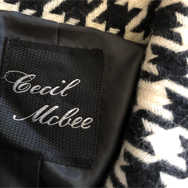 CECIL McBEE(セシルマクビー)のCECIL McBEE  千鳥格子柄コート　ジャケット　M レディースのジャケット/アウター(その他)の商品写真