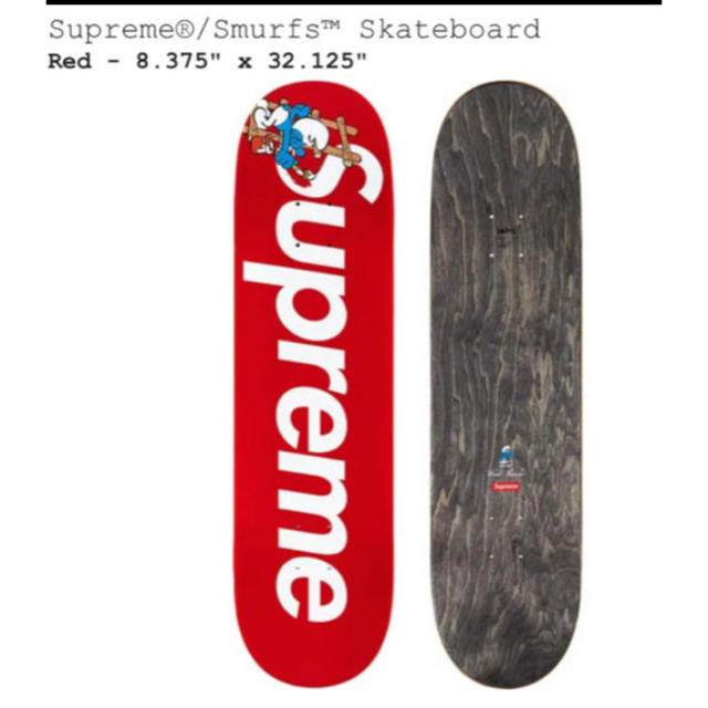 Supreme Smurfs Skateboard RED スケートボード