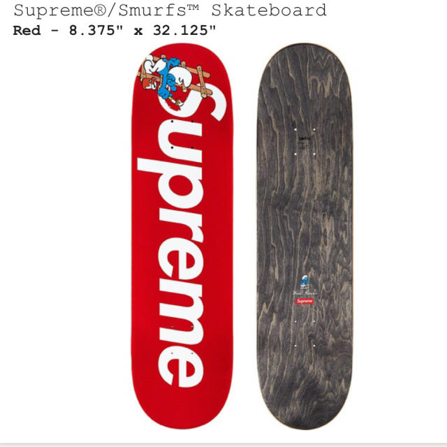 supreme  smurfs skateboard 赤 シュプリーム  デッキ