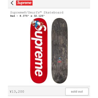 シュプリーム(Supreme)のSupreme smurfs skateboard deck  スマーフ 赤(その他)