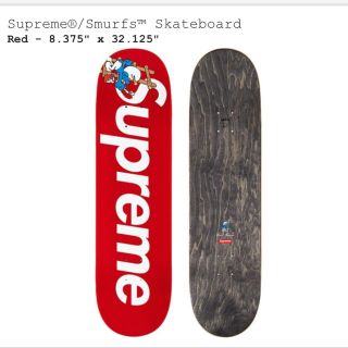 シュプリーム(Supreme)のsupreme/smurfs skateboard 【赤】(スケートボード)