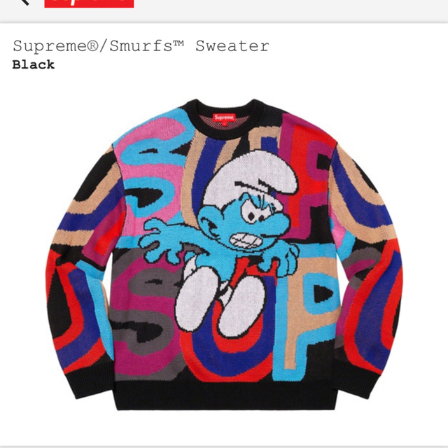Supreme smurfs sweater black