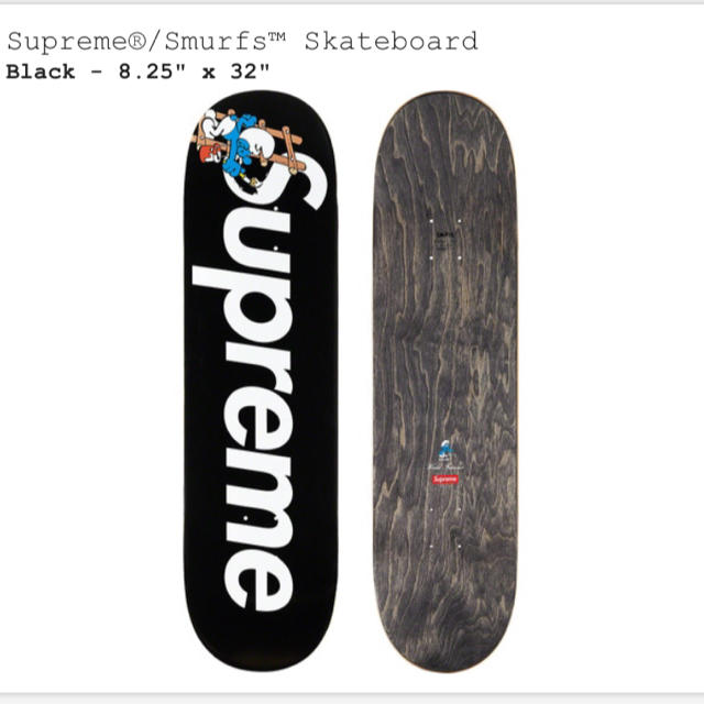 魅了 supreme smurfs skateboard black デッキ スケートボード