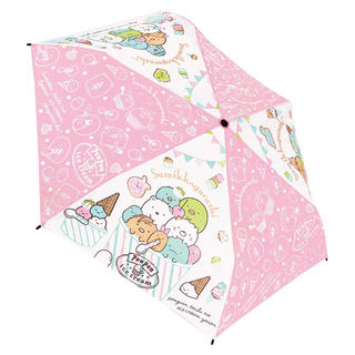 子供傘　折畳傘 すみっコぐらし　アイスクリーム　ピンク 53cm 90302(傘)