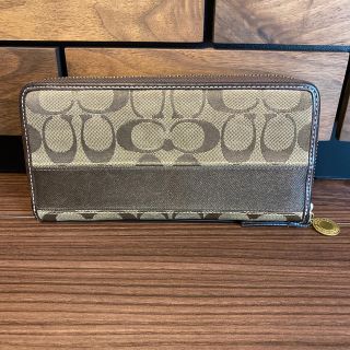 コーチ(COACH)の【お値下げしました】COACH(コーチ)★長財布　キャンバス・ブラウン(長財布)