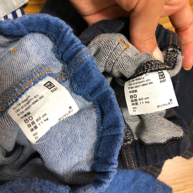 UNIQLO(ユニクロ)のレギンス　ズボン　6枚セット　80 キッズ/ベビー/マタニティのベビー服(~85cm)(パンツ)の商品写真