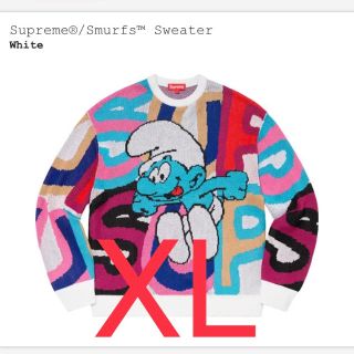 シュプリーム(Supreme)のSupreme®/Smurfs™ Sweater 白ＸＬ(ニット/セーター)