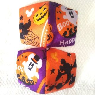 ディズニー(Disney)の子供用 2枚 ハンドメイド インナーマスク ミッキー ディズニー ハロウィン(外出用品)