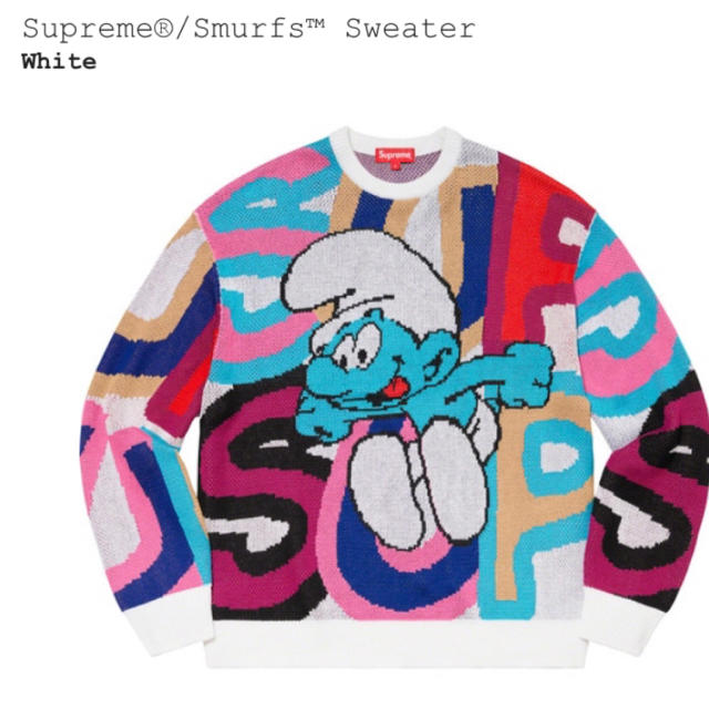 supreme Smurfs セーター ホワイトトップス