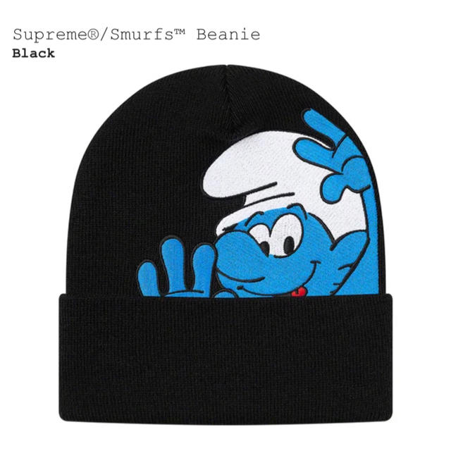 Supreme Smurfs Beanie Black 黒