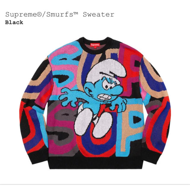 Blackブラック黒サイズSupreme Smurfs Sweater Black L