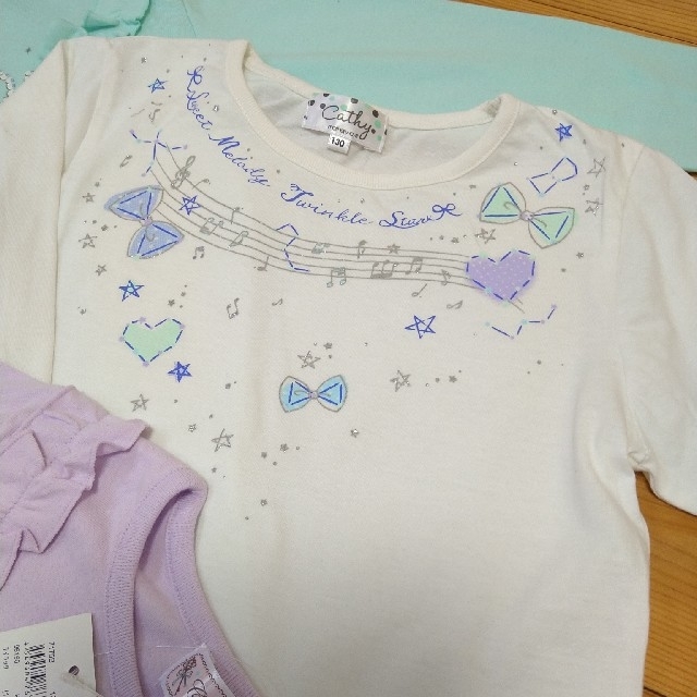 motherways(マザウェイズ)のロンT 3枚セット　130 キッズ/ベビー/マタニティのキッズ服女の子用(90cm~)(Tシャツ/カットソー)の商品写真