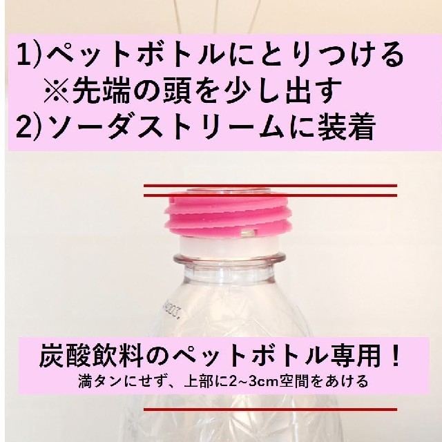 （ピンク・新２個セット）ソーダストリーム ペットボトル アダプター インテリア/住まい/日用品のキッチン/食器(その他)の商品写真