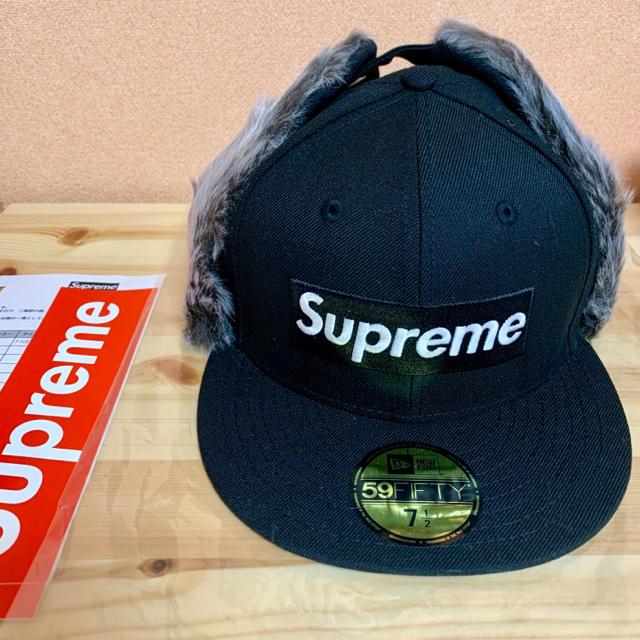 19aw Supreme New Era Earflap BLACK 7-3/8