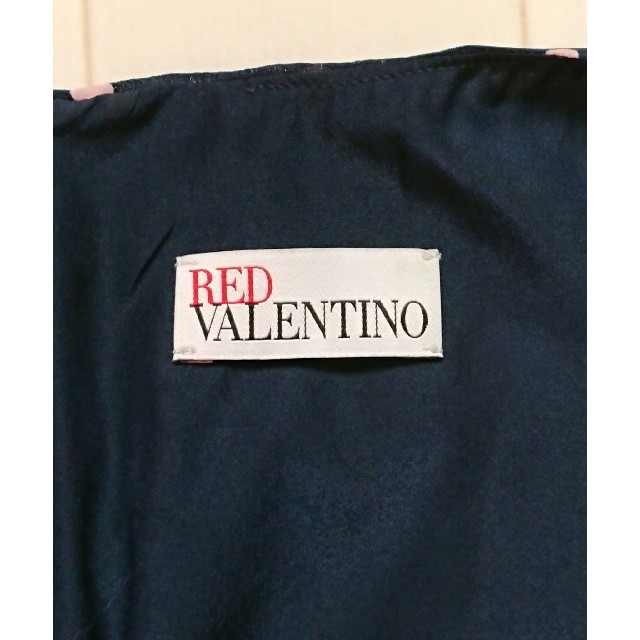 RED VALENTINO(レッドヴァレンティノ)の♥️【完売品】RED VALENTINO  ワンピ  ネイビー  ドット リボン レディースのワンピース(ミニワンピース)の商品写真