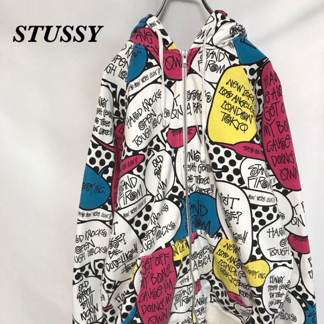 STUSSY - STUSSY ステューシー　メンズ　パーカー　総柄　スウェット　ストリート
