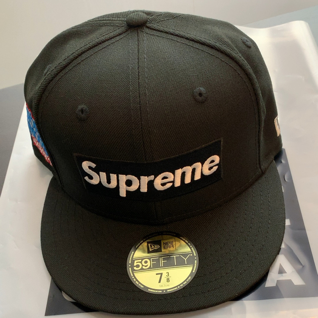 7 3/8 supreme box logo newera ブラック