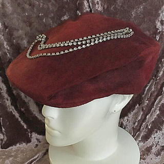 キラキラ ラインストーン ロープ付き　　　ハンチング帽(ハンチング/ベレー帽)