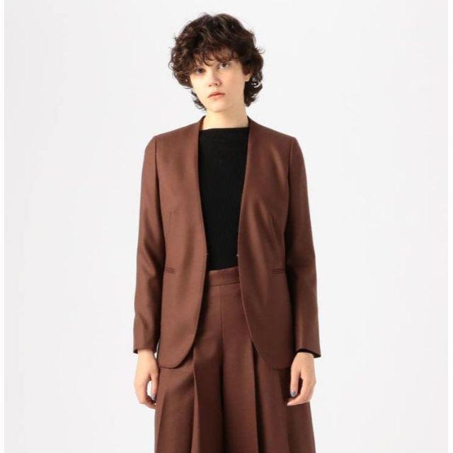 美品 19aw トゥモローランド コレクション ノーカラージャケット 36 ... トゥモローランド コレクション シルキーフィニッシュノーカラージャケット36