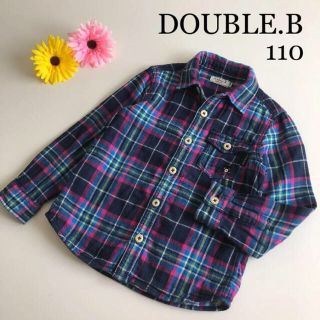 ダブルビー(DOUBLE.B)のむすち様専用！！ミキハウス ダブルビー　チェック　シャツ　長袖　ブラウス　(Tシャツ/カットソー)