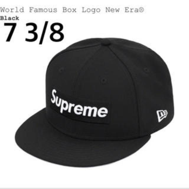 BlackSIZEworld famous box logo new era 黒 7 3/8