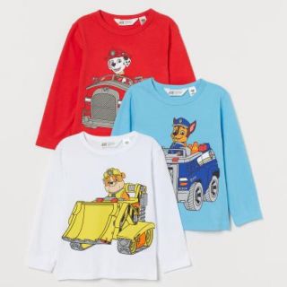 エイチアンドエム(H&M)のパウパトロール　ロングTシャツ3枚セット＋マーシャル、チェイスTシャツ(Tシャツ/カットソー)