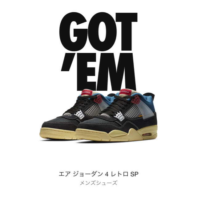 メンズunion Jordan 4 25.5