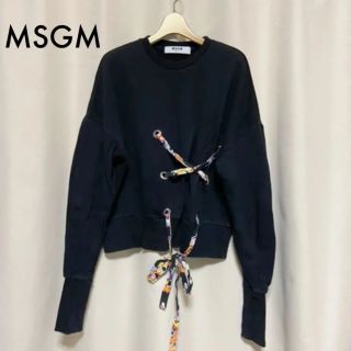 エムエスジイエム(MSGM)のMSGM ＊レースアップ　袖タック　トレーナー(トレーナー/スウェット)