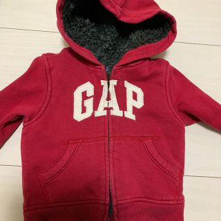 ベビーギャップ(babyGAP)のbaby GAP レッド 裏起毛 パーカー(ジャケット/コート)