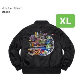 シュプリーム(Supreme)のXLarge Globe MA-1 黒(ミリタリージャケット)