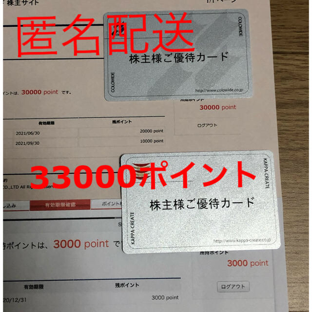 返却不要 コロワイド カッパクリエイト 株主優待 33000円分