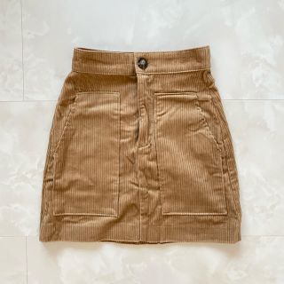 エイチアンドエム(H&M)のコーデュロイ　ミニスカート　ベージュ(ミニスカート)