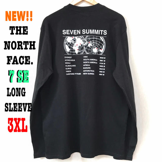 THE NORTH FACE(ザノースフェイス)のビッグサイズ ♪ 3XL相当 新品 ノースフェイス ロンT 黒 アームロゴ メンズのトップス(Tシャツ/カットソー(七分/長袖))の商品写真