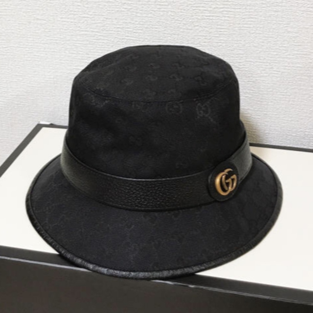 箱無し 現行 GUCCI バケットハット ブラック GGキャンバス バケハ 帽子 | フリマアプリ ラクマ