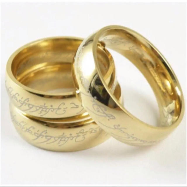 【おしゃれ‼️】指輪 チタンリング ゴールド メンズのアクセサリー(リング(指輪))の商品写真