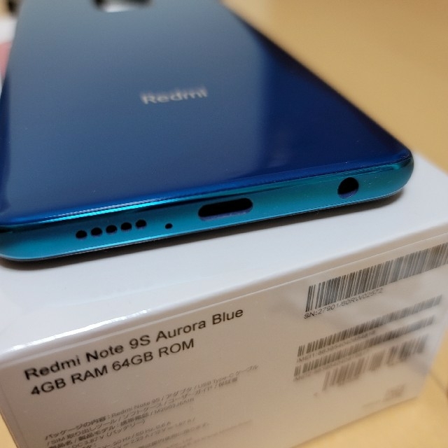 ANDROID Xiaomi Redmi Note 9S オーロラブルー 4GBモデルの通販 by TAKA's shop｜アンドロイドならラクマ - 国内版 人気超特価