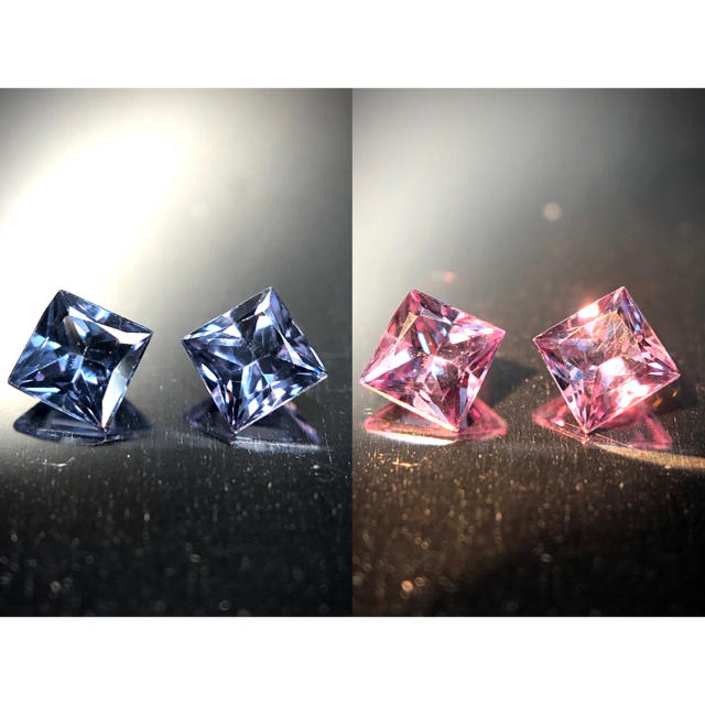 【GARO様ご専用】 0.15ct 天然 カラーチェンジ ガーネットペア レディースのアクセサリー(リング(指輪))の商品写真