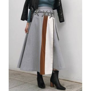 アメリヴィンテージ(Ameri VINTAGE)のAMERI COME OFF LACE UP SKIRT(ロングスカート)