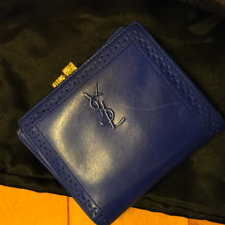 サンローラン(Saint Laurent)のサンローラン　ロイヤルブルーのがま口折り財布　(財布)