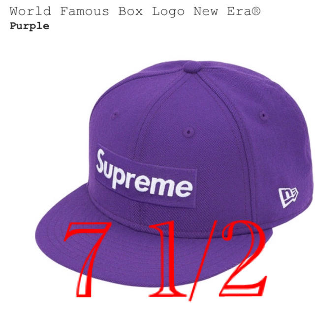 Supreme World Famous Box Logo New Era 紫メンズ