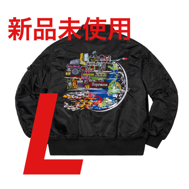 supreme Globe MA-1 Black LargeBlackSIZE