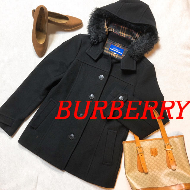 BURBERRY(バーバリー)のBURBERRY バーバリー ノバチェック ショートコート 38 ブラック レディースのジャケット/アウター(ピーコート)の商品写真