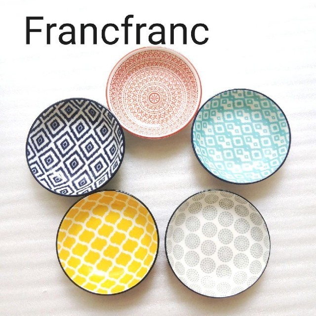 Francfranc(フランフラン)の【新品】Francfranc 小皿5枚 インテリア/住まい/日用品のキッチン/食器(食器)の商品写真