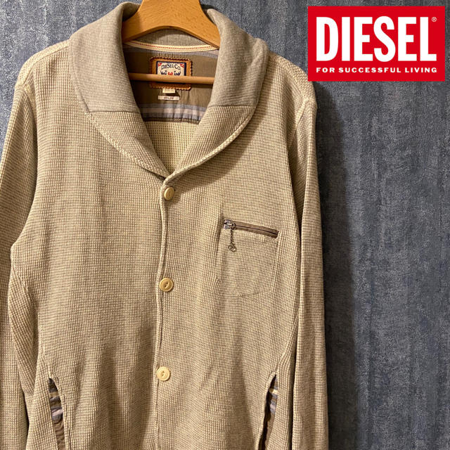 DIESEL(ディーゼル)の90's DIESEL-CO WORK WEAR SLIM FIT ワッフル メンズのトップス(カーディガン)の商品写真