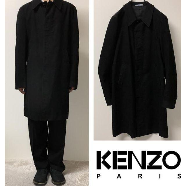 47cm身幅ケンゾー KENZO ステンカラーコート 黒 ビッグシルエット 菅田将暉