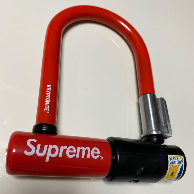 シュプリームsupreme バイク自転車チェーン鍵ロックボックスロゴ反射赤